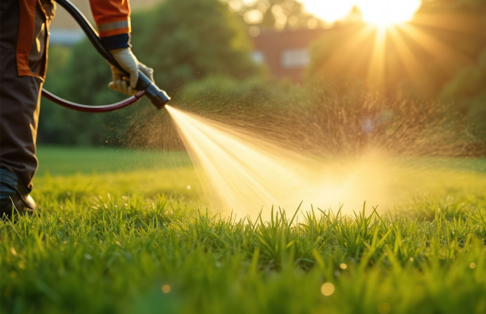 Seasonal lawn treatment and fertilising